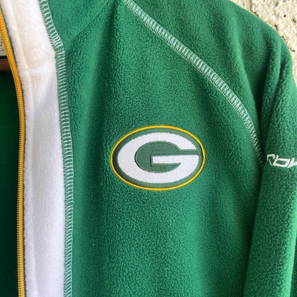 GREEN BAY PACKERS Reebok Throwback Style Full-Zip Fleece Men’s XL - Picture 6 of 9